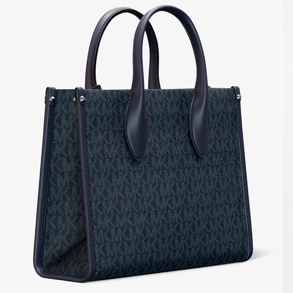 Michael Kors Small Mirella Signature Logo Crossbody Bag Admiral Blue (NWT) - Picture 6 of 9